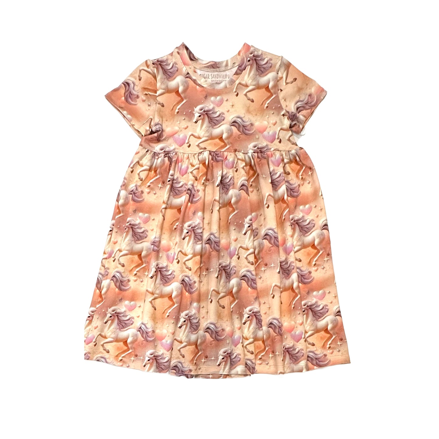 Vestido para cita de juegos de manga corta fruncido con estampado de mariquita de punto elástico