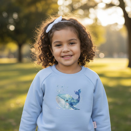 Blue Whale Graphic Blue Grow Along Crew Neck