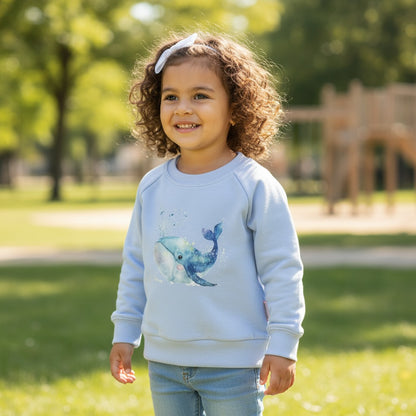 Blue Whale Graphic Blue Grow Along Crew Neck