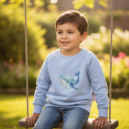 Blue Whale Graphic Blue Grow Along Crew Neck