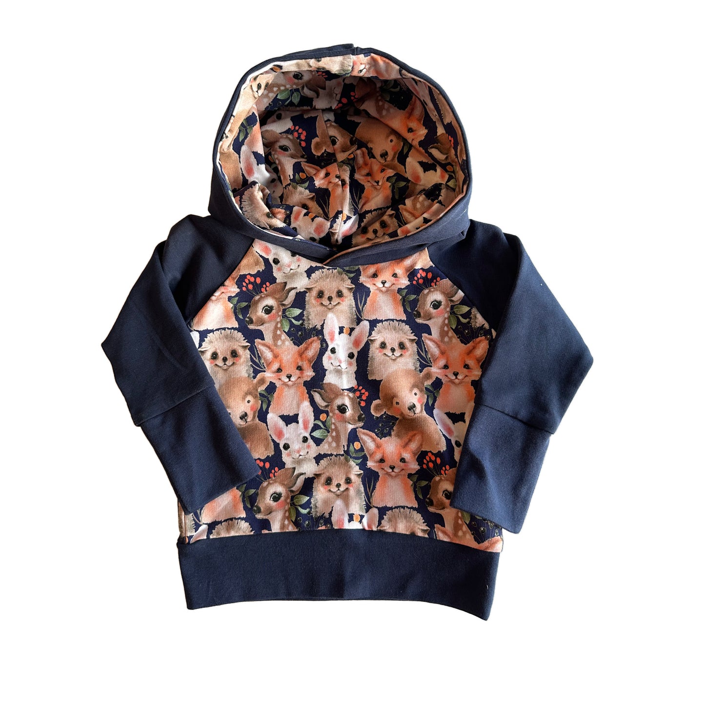 CLEARANCE Blue Woodlands Animal Faces Grow Along® Hooded Sweater Hoodie