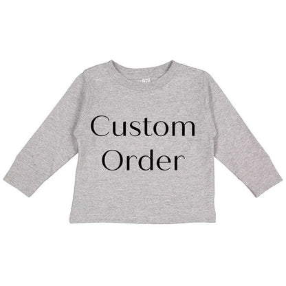 Message personnalisé personnalisé sur T-shirt en coton GRIS pour tout-petits
