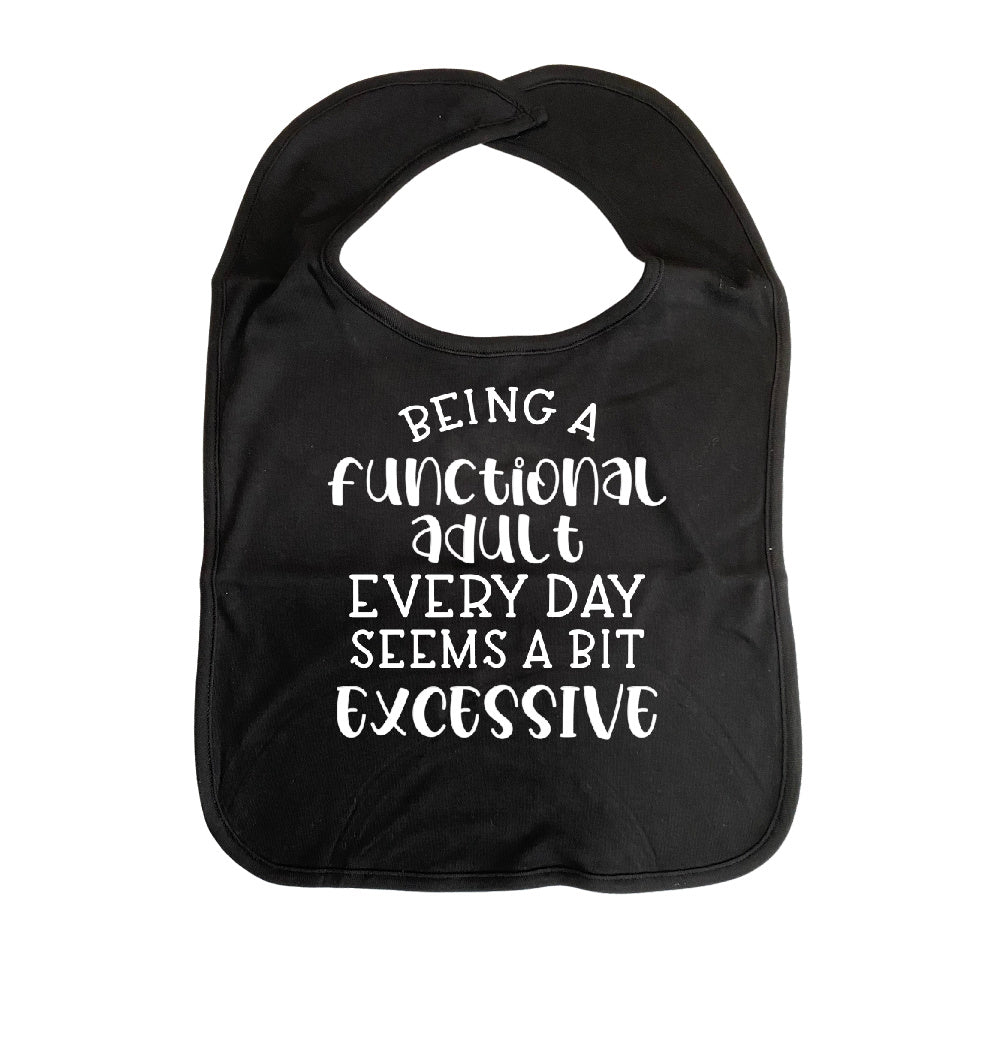 FUNCTIONAL ADULT Adult sized Cover-up BIB with Imprinted Slogan