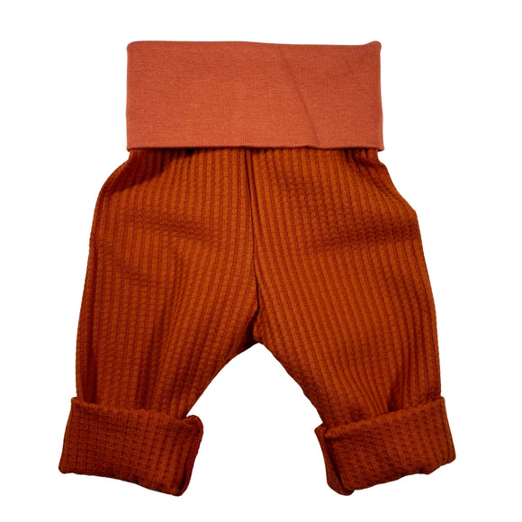 Toddler Size RUST Neutral Waffle Knit Grow Along® Infant Lounge Pants