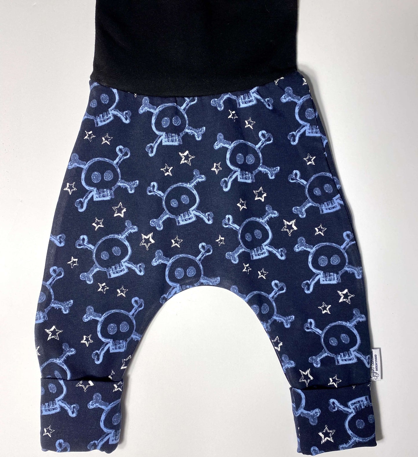 Dark Blue Skulls TODDLER Harem Grow Along® Pants - Sugar Sandwich Design