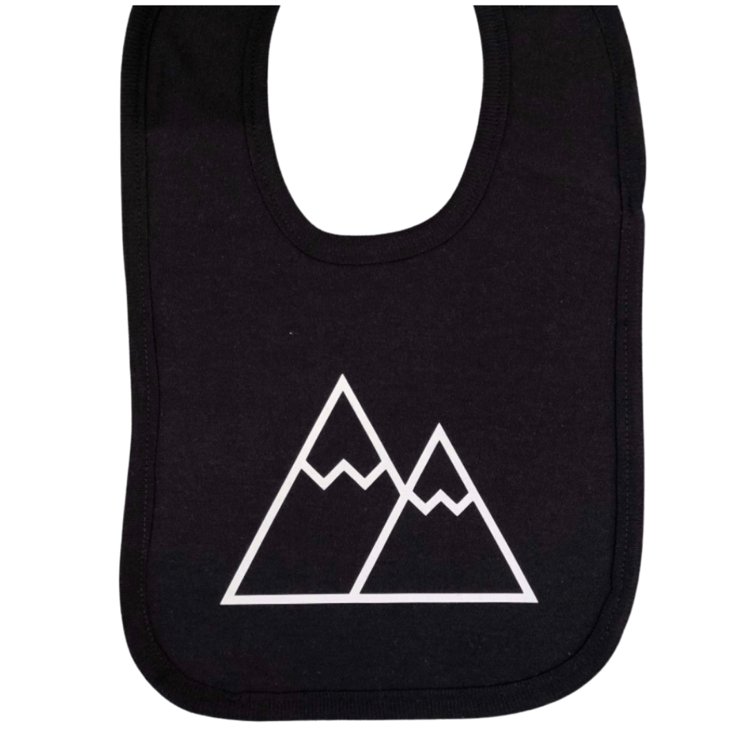 Bavoir en coton noir avec impression Triangle Mountain