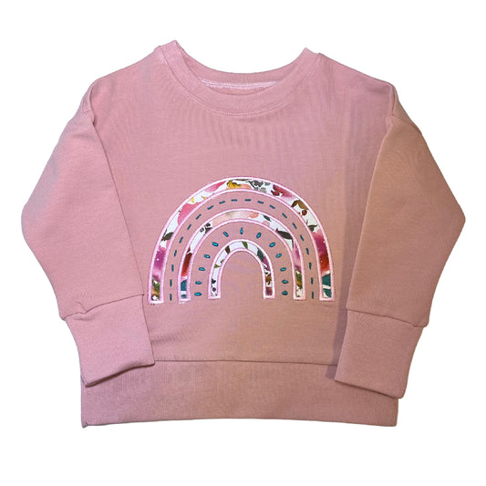 Sweat-shirt arc-en-ciel appliqué en polaire Dolman Lounge Shirt