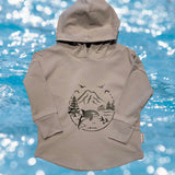Whale Graphic Design on Grey Hooded T-shirt