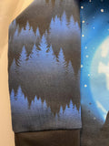 BIG KID SIZES Blue WOLF MOON Sweater Grow Along®Organic Cotton French Terry - Sugar Sandwich Design