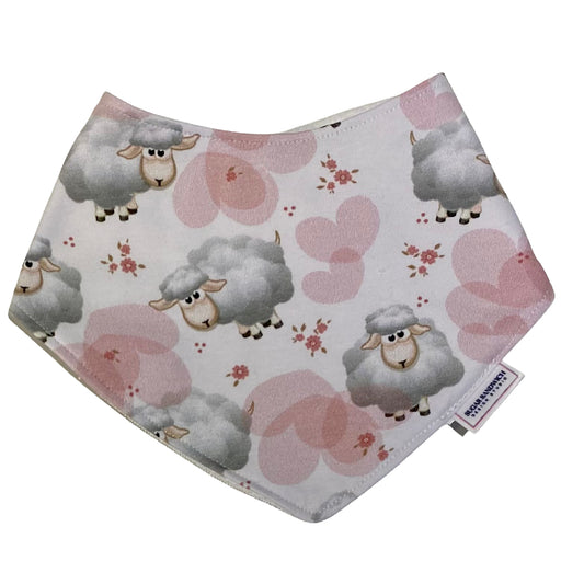 Bavoir bandana pour bébé à imprimé mouton rose