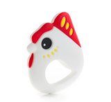 Chicken Silicone Teether Toy with Food-safe Pendant