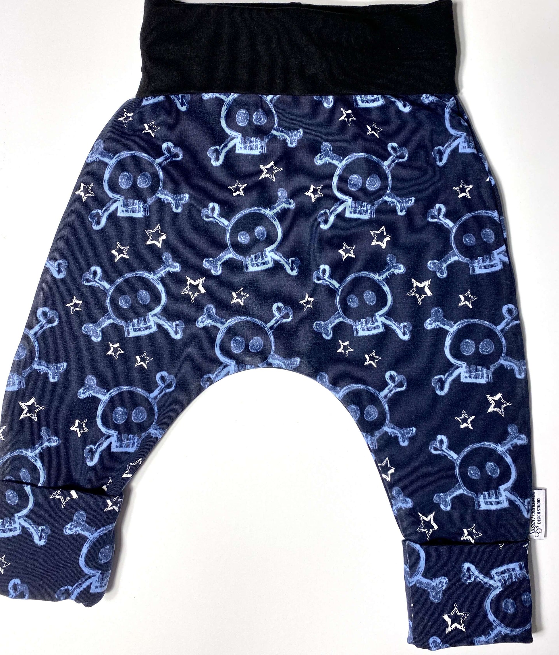 Dark Blue Skulls TODDLER Harem Grow Along® Pants - Sugar Sandwich Design