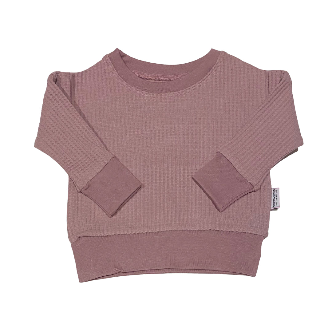 Chemise de détente Dolman en tricot gaufré violet Quartz