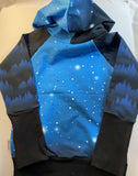 BIG KID SIZES Blue WOLF MOON Sweater Grow Along®Organic Cotton French Terry - Sugar Sandwich Design
