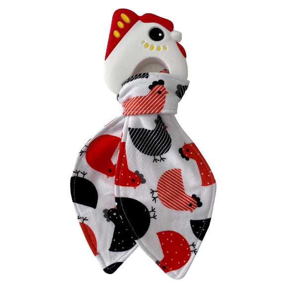 Chicken Silicone Teether Toy with Food-safe Pendant