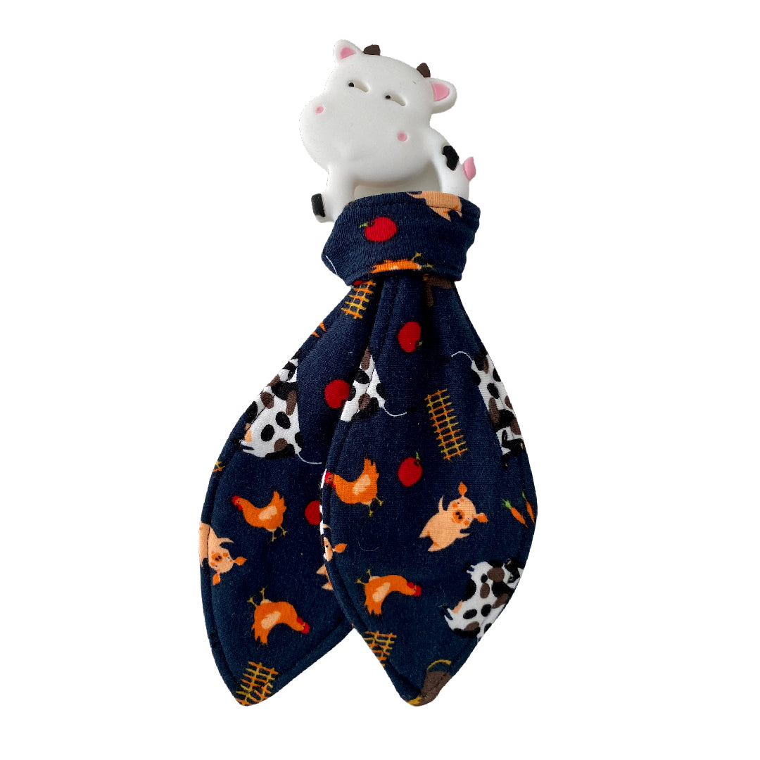 COW Silicone Teether Toy with Food-safe Pendant