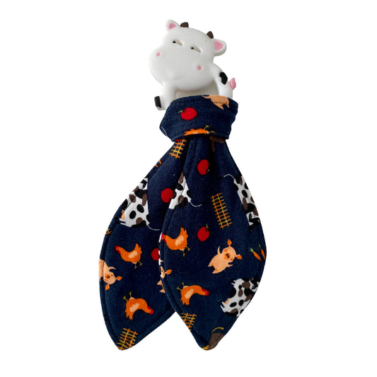 COW Silicone Teether Toy with Food-safe Pendant