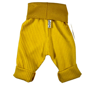Toddler Size MUSTARD YELLOW Neutral Waffle Knit Grow Along® Infant Lounge Pants