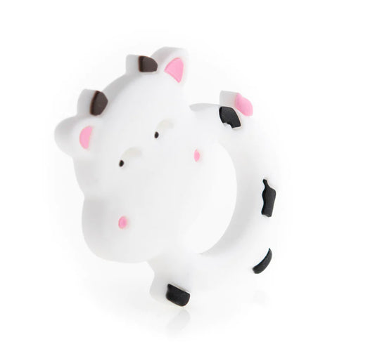 COW Silicone Teether Toy with Food-safe Pendant