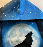 BIG KID SIZES Blue WOLF MOON Sweater Grow Along®Organic Cotton French Terry - Sugar Sandwich Design