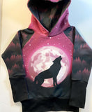 BIG KID SIZES Berry WOLF MOON Sweater Grow Along®Organic Cotton French Terry - Sugar Sandwich Design