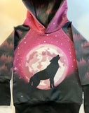 BIG KID SIZES Berry WOLF MOON Sweater Grow Along®Organic Cotton French Terry - Sugar Sandwich Design